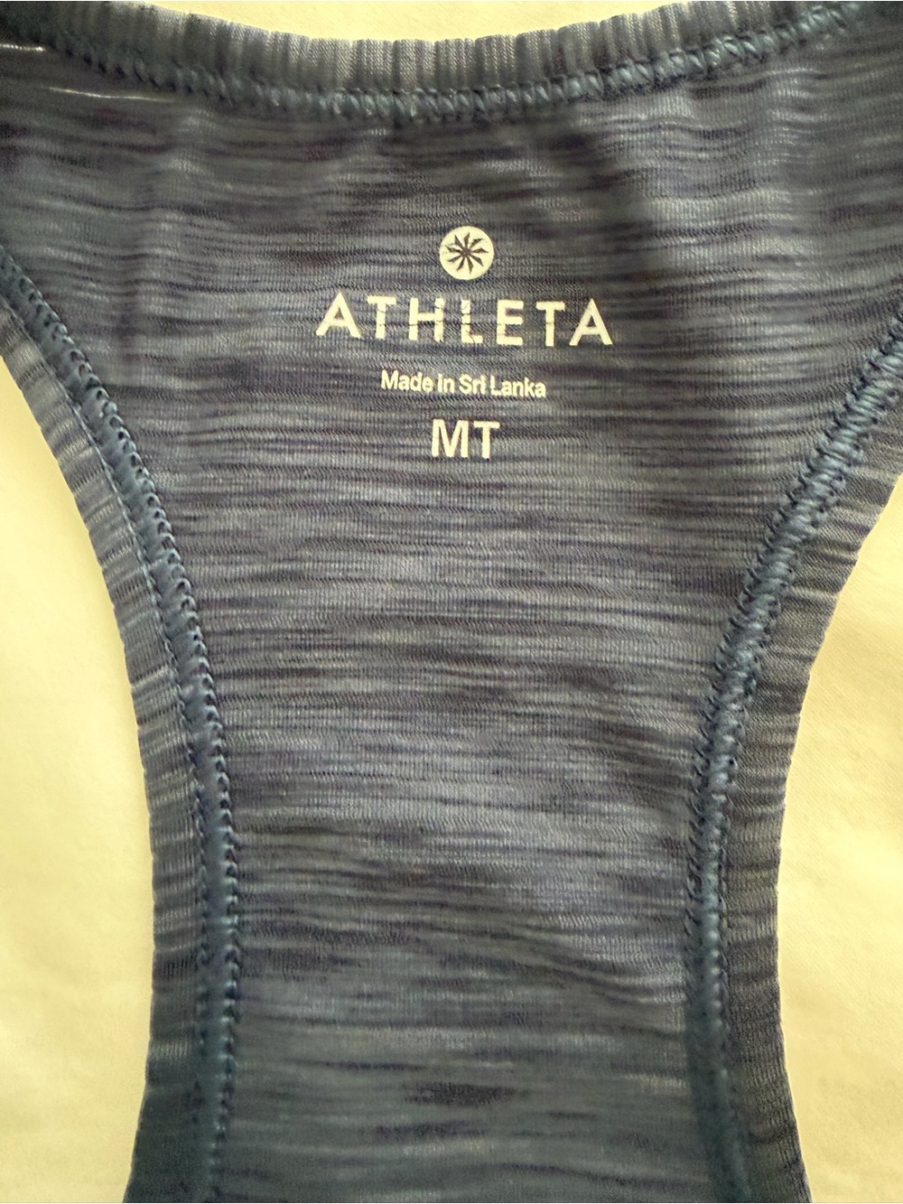 Athleta Heathered Navy High-Cut Bikini Bottom
